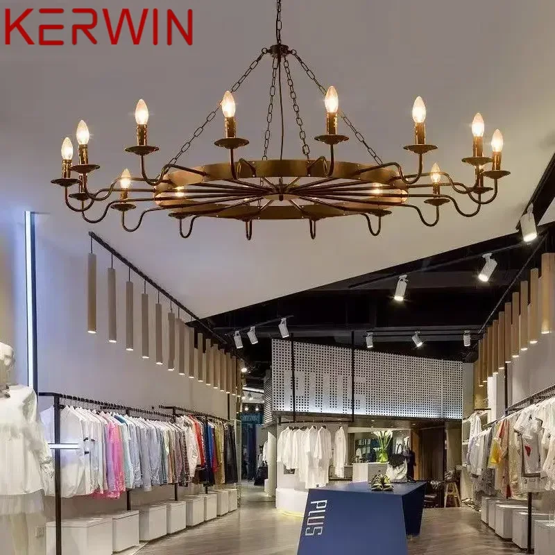 KERWIN American Retro Pendent Lamp Industrial Wind Living Room Restaurant Homestay Loft Clothing Store Cafe Bar Box Chandelier