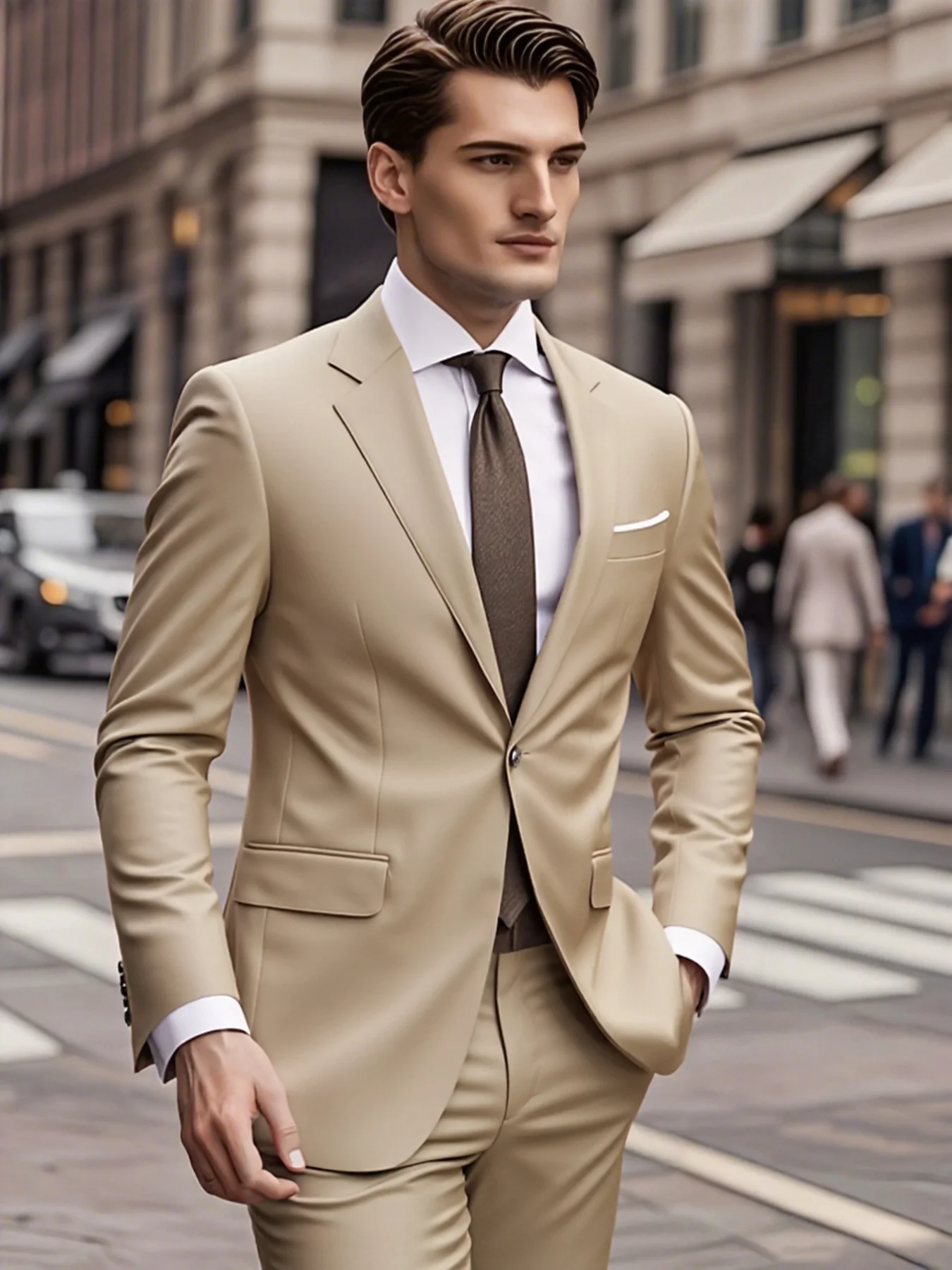

Men's Suit 2pcs Set, Elegant Jacket And Pants, Perfect Formal Wear for Wedding, Party, Banquet And Ceremony