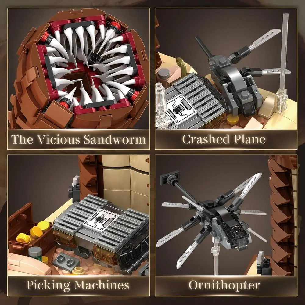 ชุดตัวต่อหนอนทรายสำหรับผู้ใหญ่พร้อมเครื่องบินออร์นิโทปเตอร์แบบแขวนสำหรับเด็กอายุ 8-12 ปี ตัวต่อแบบคลาสสิกที่ได้แรงบันดาลใจจากภาพยนตร์ 1688 ชิ้น