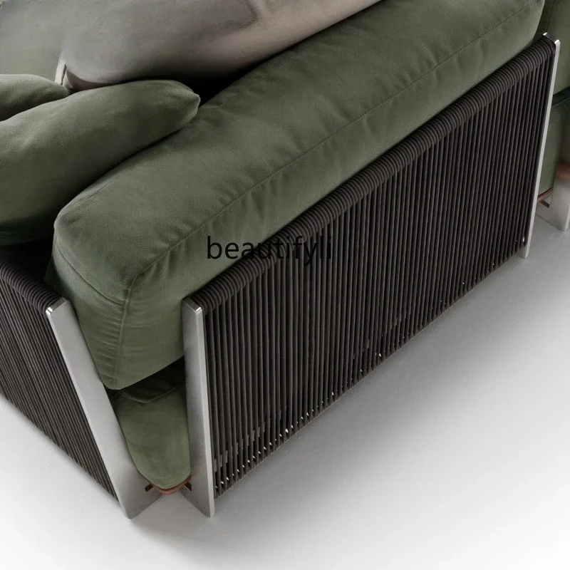 Outdoor Leisure Lazy Rattan Sofa Courtyard   Terrace Waterproof and Sun Protection High-Grade Rattan Furniture