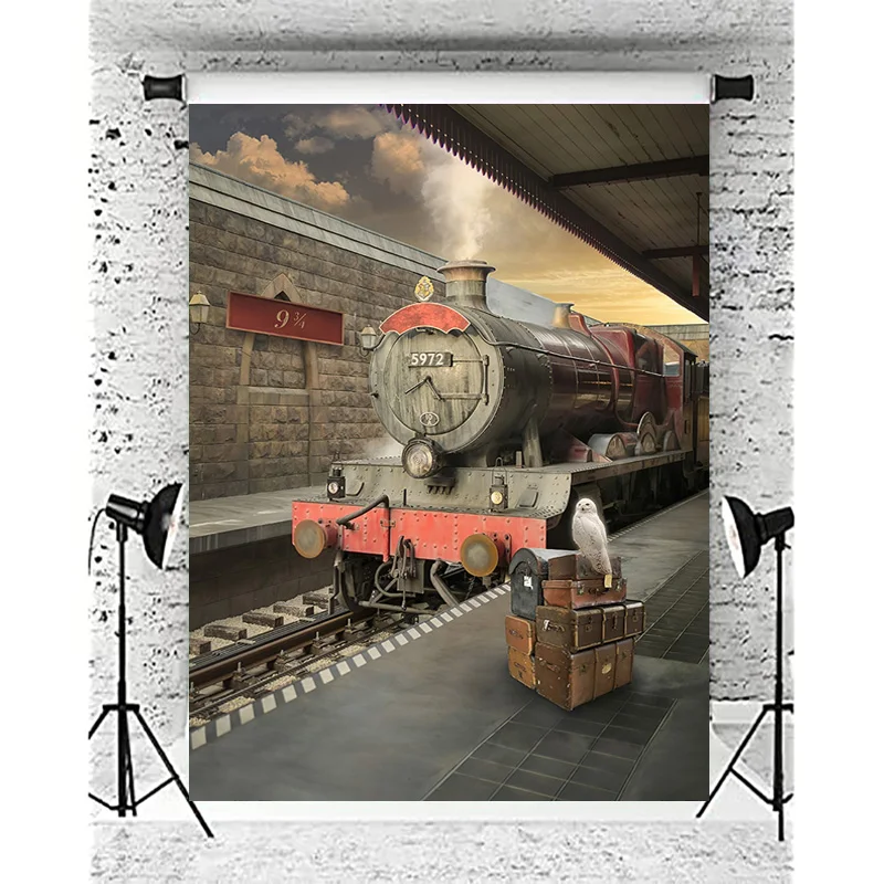 

ZHISUXI Vinyl Brick Wall Photography Backdrops 9 3/4 Station King's Cross Railway Photo Studio Background YS-88