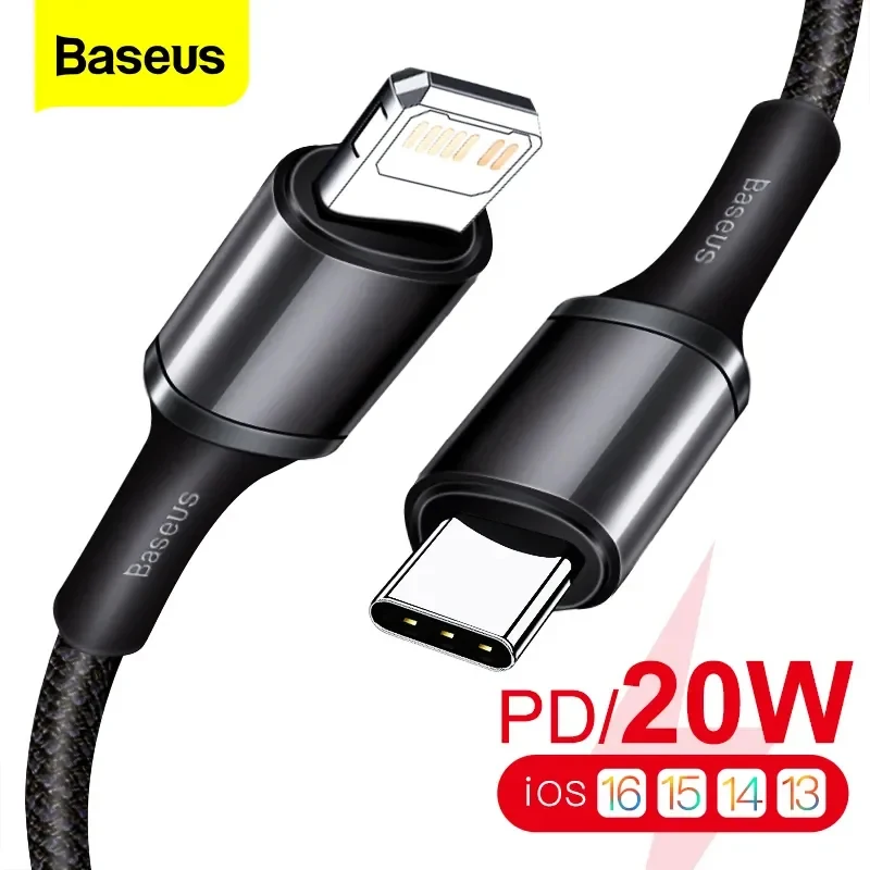 Baseus 20W PD Cáp USB Type C Dành Cho iPhone 14 13 12 Pro Max Nhanh Chóng Sạc Sạc Dành Cho MacBook iPad Pro Type-C USBC Dây Dữ Liệu Dây