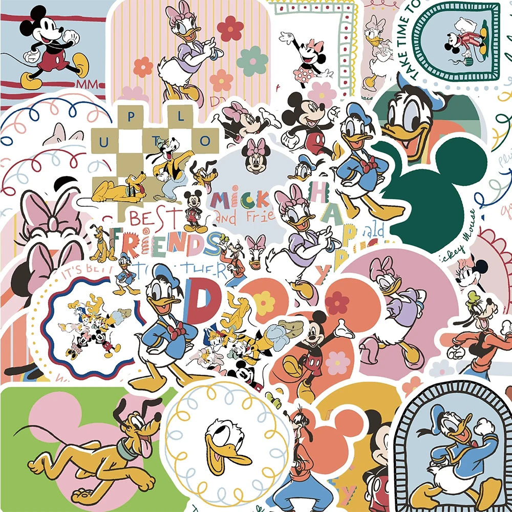 

10/30/50pcs Cute Funny Disney Mickey Mouse Donald Duck Stickers DIY Skateboard Phone Luggage Bike Cartoon Decoration Sticker Toy