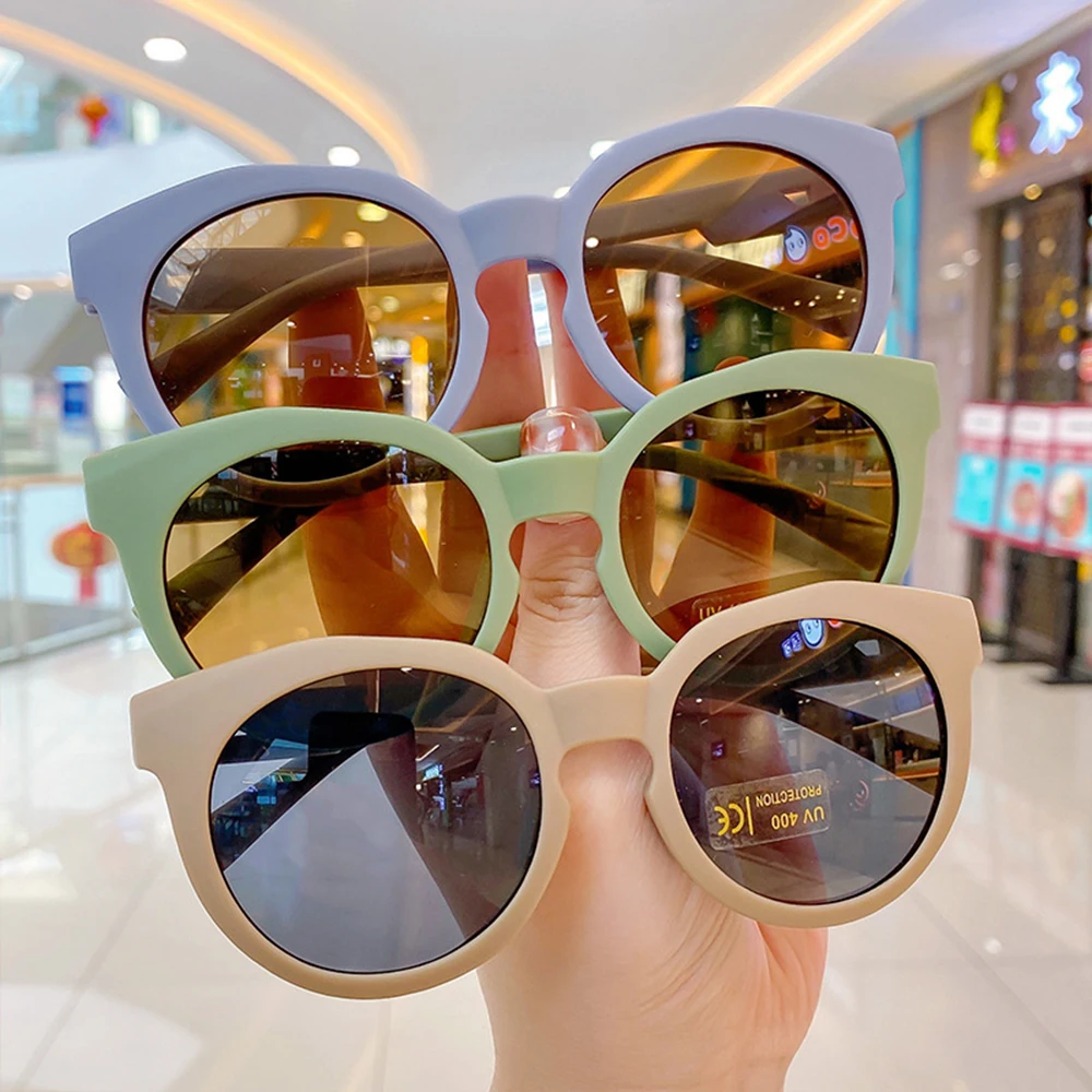 Children'S Round Large Frame Sunglasses For Girls Boys Uv400 Protection Baby Trendy Fashion Kids Sunshade Sunglasses Wholesale