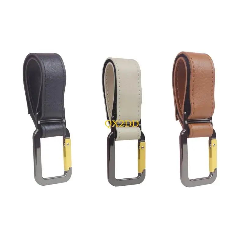 

QX2D Multipurpose Baby Strollers Accessory PU Leather Hook For Bags Groceries Bikes Car Carriages