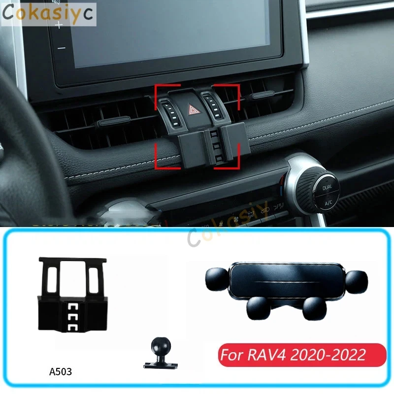 Car Phone Holder For Toyota  RAV4 2020-2022 Gravity Stand Mount Support Horizontal GPS Mobile Bracket Accessories With Base