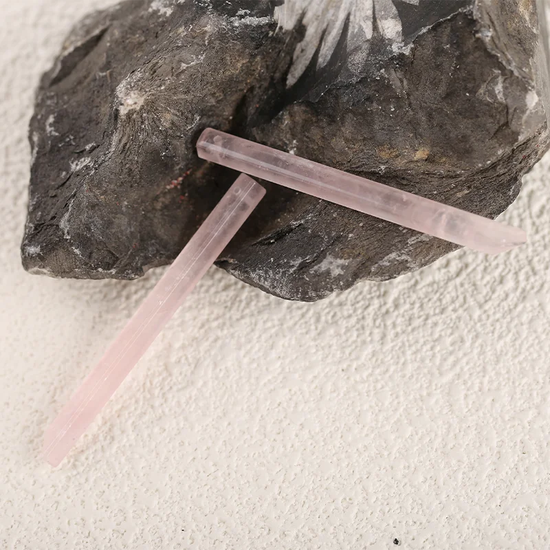 Light Pink  Pink Quartz   Dangle Earrings Long Earrings Beads for Jewelry Making, Gemstone Earrings  54x3x3mm  4.8g