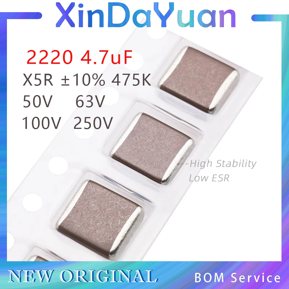 5個 2220 4.7uF 475K 50V 63V 100V 250V ±10% X5R SMD 多層セラミックコンデンサ MLCC