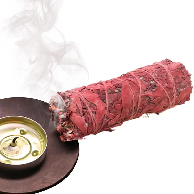 1pc Dragon Blood Sage Bundle Sticks Pure Leaf Smudge Stick Wand For Spiritual Incense Sticks Burning Aromatherapy Cleaning