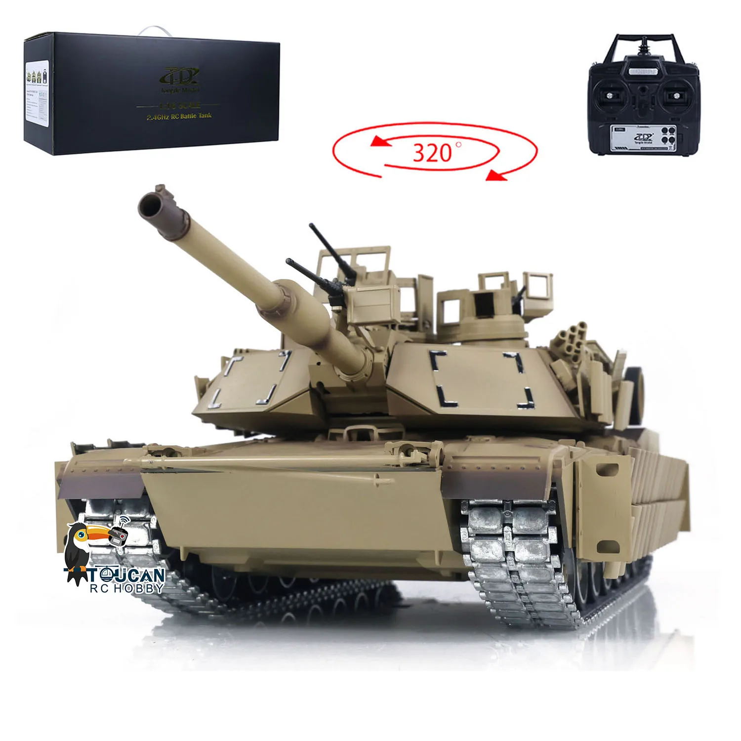 1/16 TD RC ถัง Abrams M1A2 RTR ทหาร SEP TUSK II Ugrade โลหะขับรถแผนที่ล้อวิทยุควบคุม IR BB ถังรุ่น TH23306