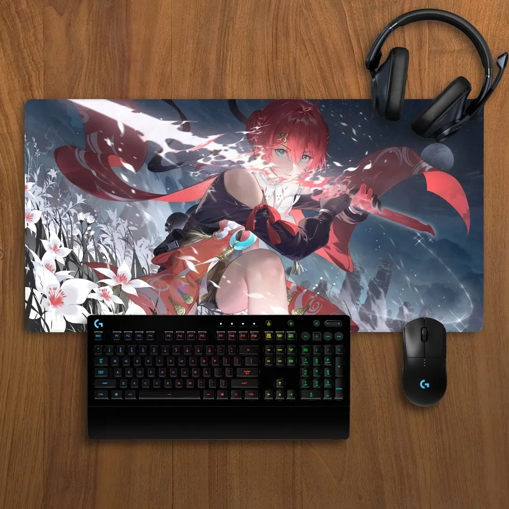 Imagem -02 - Wuthering Waves-non-slip Lockedge Gaming Espessado Mousepad Grande Almofada de Escrita Estudante de Escritório