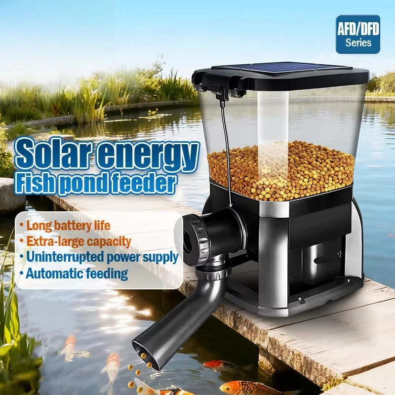 Modern Plastic Automatic Feeder Timing Quantitative Pond Fish Feeder Koi Feeding 5L-10L Large-capacity Feeding Machine Box