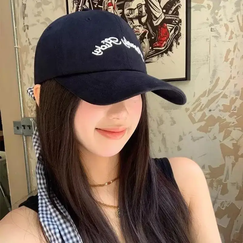 Breathable Letter Embroidered Baseball Cap Plaid Bow Strap Retro Hip Hop Hat for Teens School Outdoor Activities