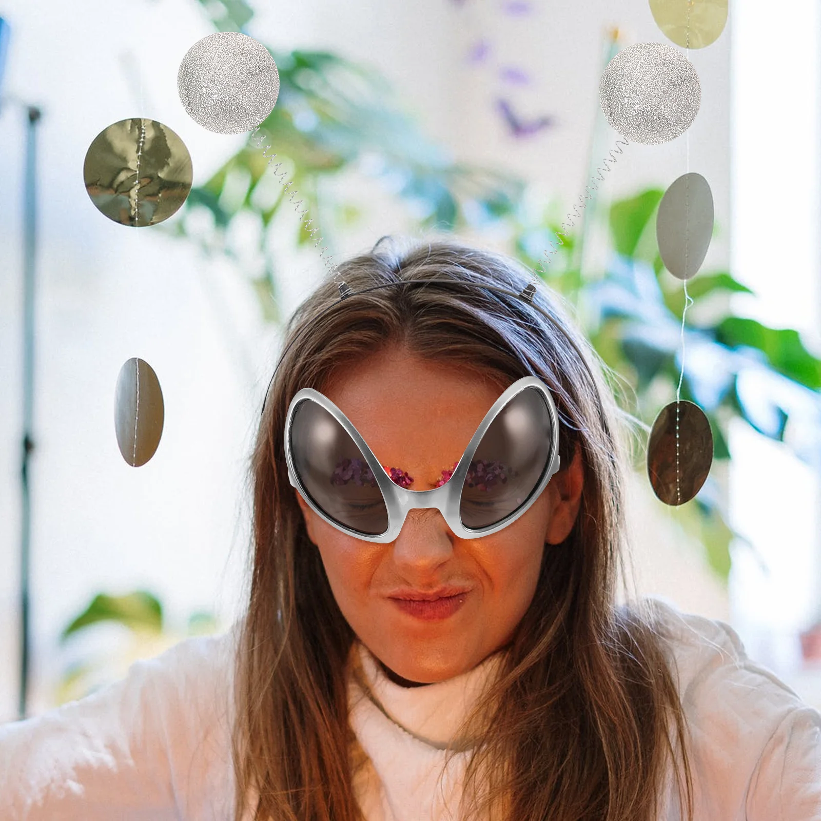 1Set Stirnband und Sonnenbrille Brille Kostüm Requisiten Lustige Cosplay Zubehör Neuheit Brillen für Partys