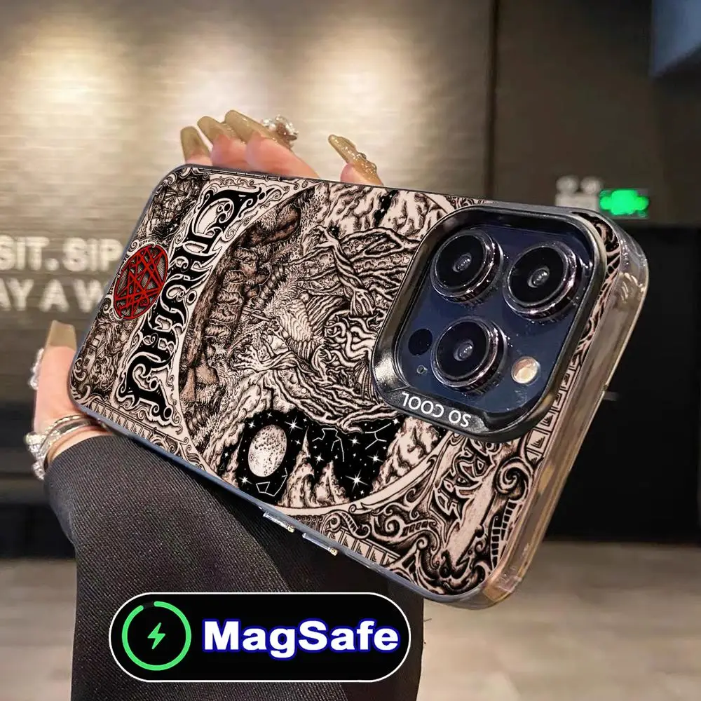 

Чехол для телефона «Великая мифология Ктулху» для iPhone 17, 16, 14, 13, 12, 11 Air Pro Max Plus MagSafe, полупрозрачный красочный чехол, красивый