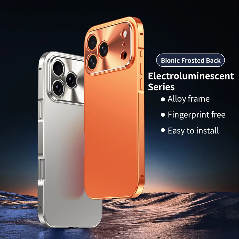

For iPhone17 Pro Max 17 Pro Air 17 Case Frosted PC+ Aluminum Alloy Metal Frame Skin Friendly Anti-Fingerprint Back Phone Cover