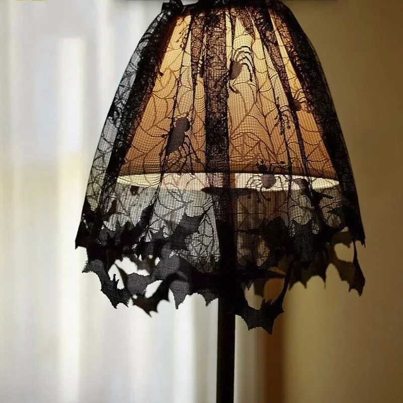 1 stücke Halloween Vorhänge 60*20 zoll Schwarz Spitze Fledermaus Spinnennetz Fenster Vorhang Für Wohnzimmer Dekoration Festival Party liefert