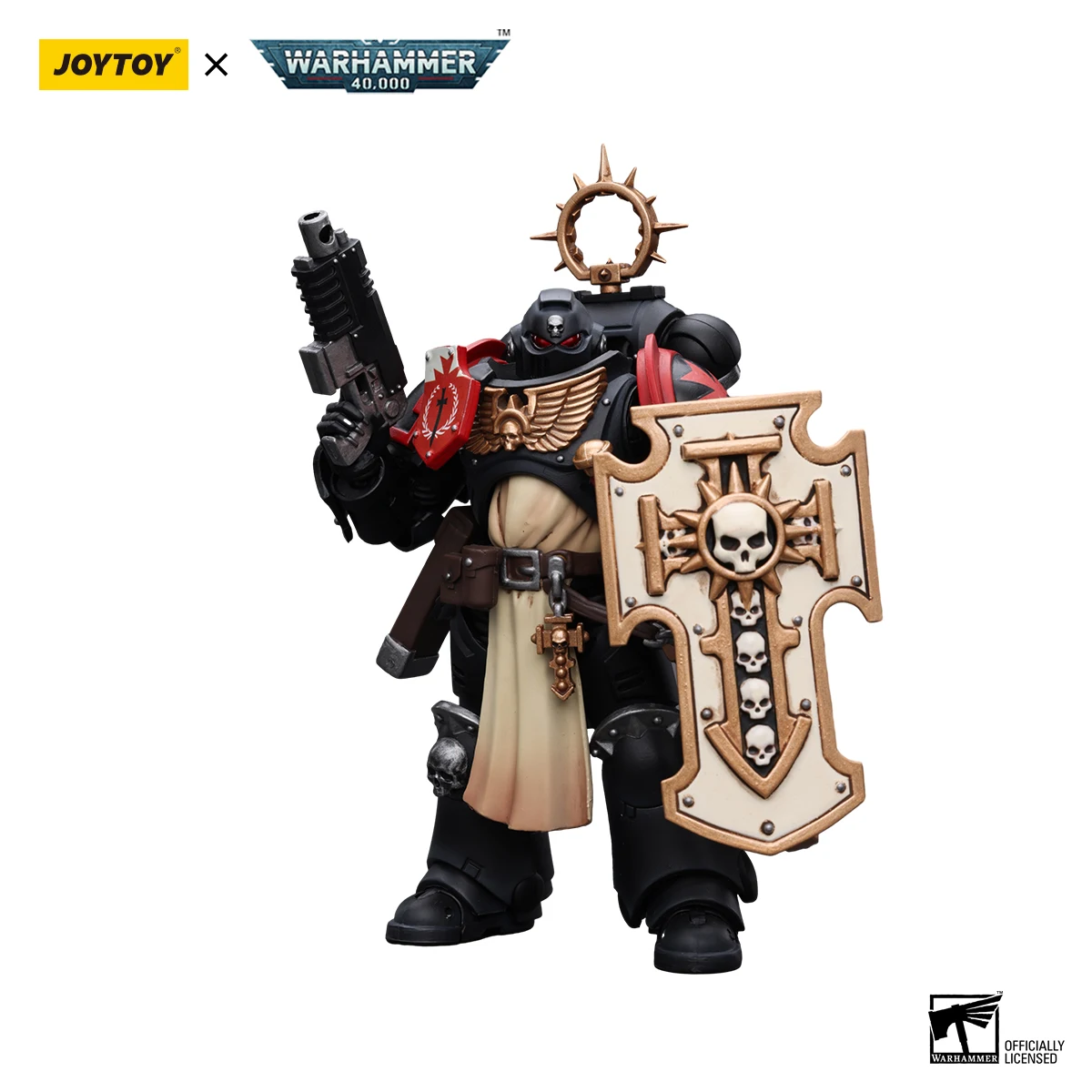 Joytoy ชุดโมเดลทหารอนิเมะสำหรับตุ๊กตาขยับแขนขาได้ Warhammer 40K สีดำ