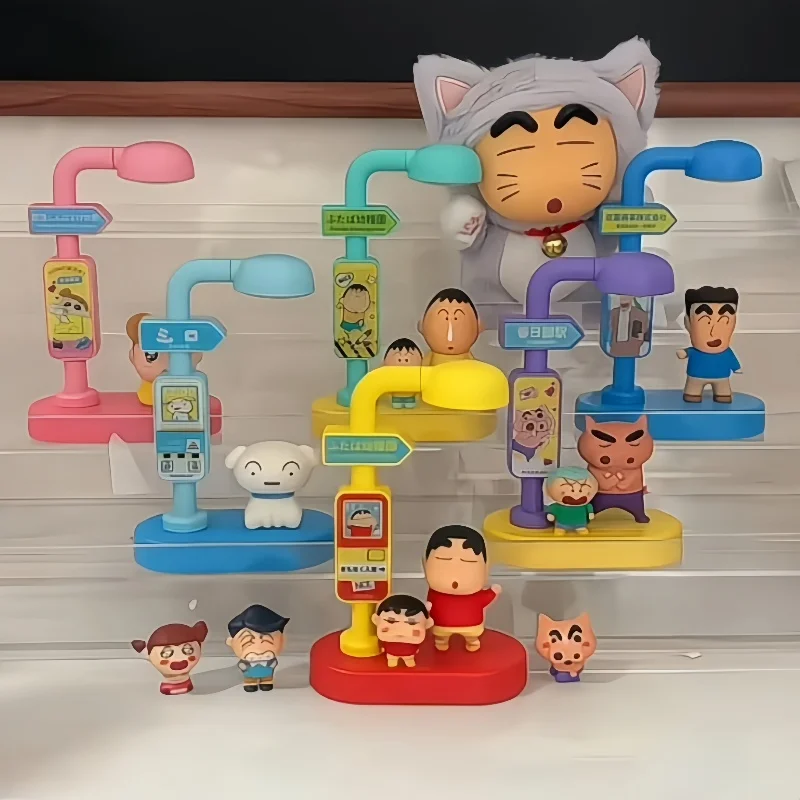Echte Crayon Shin Chan Blind Box Spraakgestuurd licht Stem ontwaken Nachtlampje Trendy Play Handgemaakte bedieningslichtgeschenken