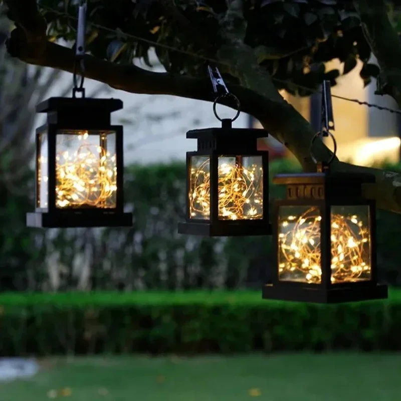 

Solar Outdoor Waterproof Camping Lantern Hanging Light Night Decoration Outdoor Solar Powered Led Lanterns Copper String Light