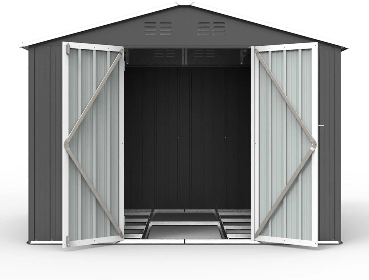 

Evedy 8' X 6' Outdoor Shed, Outdoor Storage Shed, Galvanized Metal Steel Shed,Double Door, Garden Storage For Backyard, Patio,8