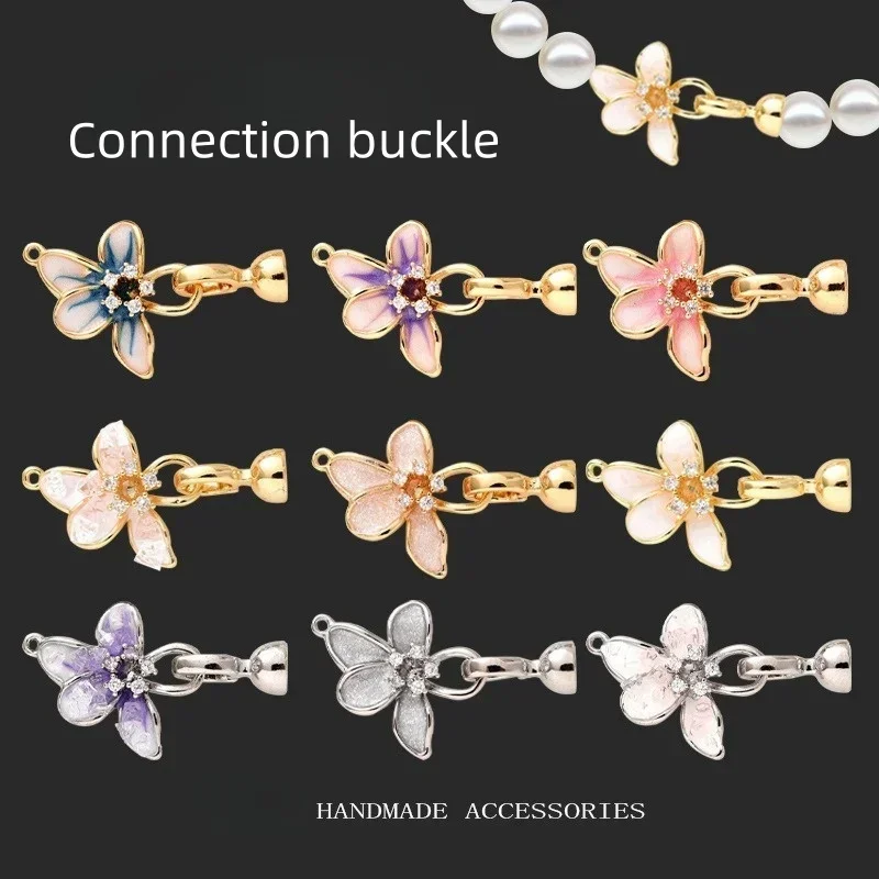 

DIY Jewelry Making Connector 18KGold Plated Brass Crystal Clasp Handmade Necklace Bracelet Sweater Chain Hook Clasp Accessories