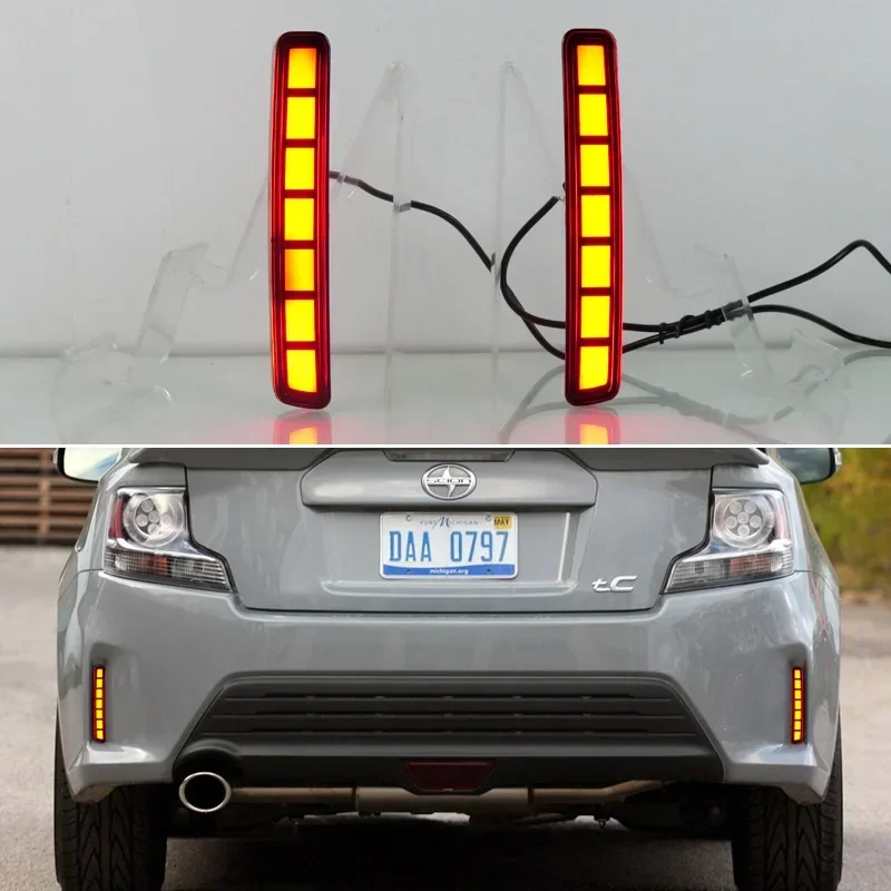 For Scion tC 2014-2016 LED Rear Bumper Light 3-in-1 Functions Rear Running Light + Brake + Turn Signal Reflector