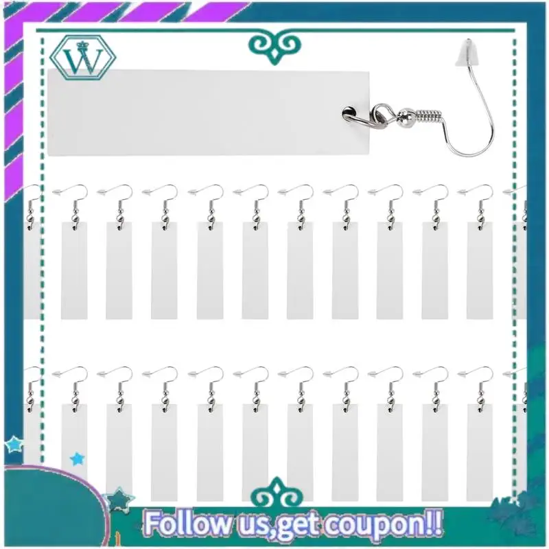 

A09P 50 шт., пустые серьги для сублимации, прямоугольные, серьги-подвески с теплопередачей и сумками для сережек, изготовление сублимации своими руками