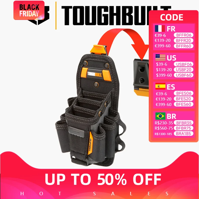 TOUGHBUILT TB-CT-36-L10 Mechanic Special Tool Bag Multi-pocket Pliers Screwdriver Tool Quick Hanging Toughbuilt Bag Accessories