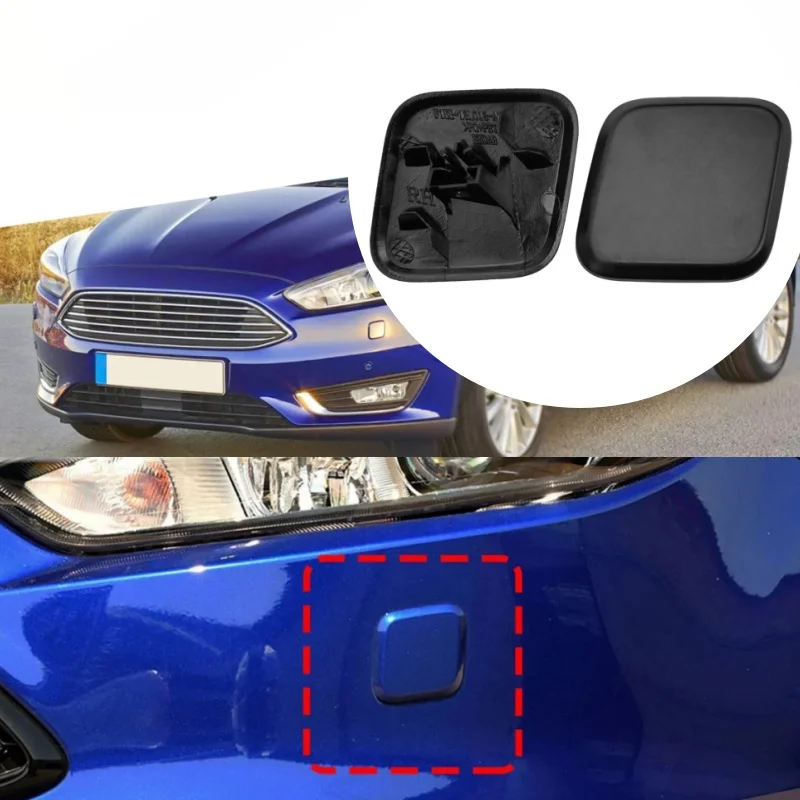 2Pcs Headlight Washer Nozzle Jet Cover Cap Left Right For Ford Focus 2015-2018 UK Car Exterior Accessory Front Light Washer Cap