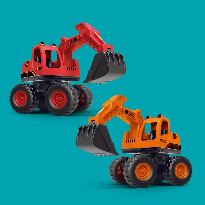 Children\'s Large Trucks Plastic Engineering Car Dump Truck Crane Excavator Model Inertial Vehicle Car Toys Gift for Kids