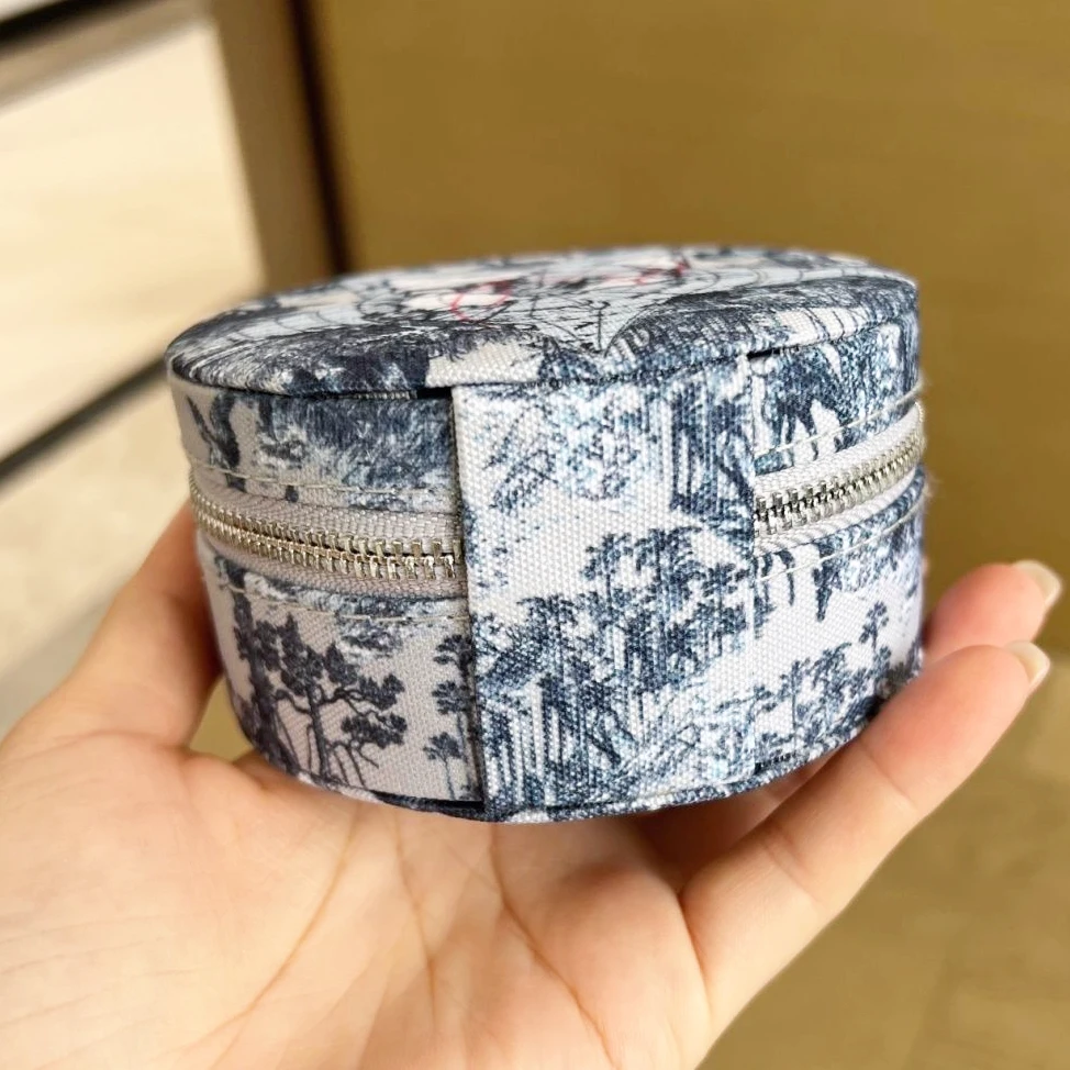 Global Map Pattern Series Round Cute Jewelry Box Storage Box Storage Bag