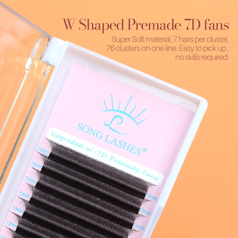 Songlashes  7DW Auto Bloom  Premade Fans 7DW Shape Faux Lashes hand-woven Eyelashes Extensions