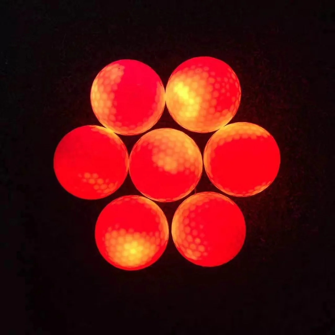 Custom logo Color Flashing Led golf balls Glow In The Dark Light Up Long Time Bright Golf Ball For Night Sports