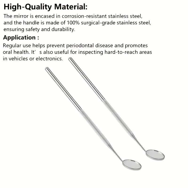 Miroir pour outils d'inspection dentaire, ensemble de 2/3 pièces, Portable avec boîte de rangement, miroir réutilisable pour cils greffés pour femmes, en acier inoxydable