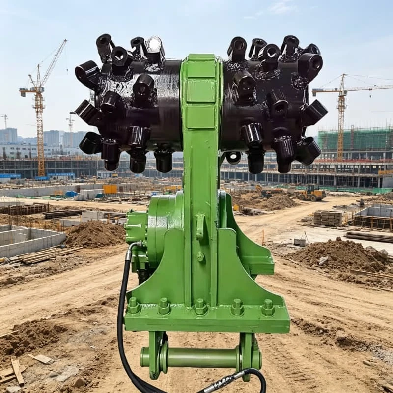 8-15T Excavator Rock Excavation Hydraulic Drum Cutter Milling Machine In-Stock Tool for Asphalt Concrete Milling Customized
