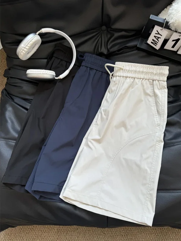 

Мужские летние тонкие быстросохнущие дышащие спортивные брюки American Style Workwear для баскетбола, свободные, прямого кроя, укороченные (до колена)