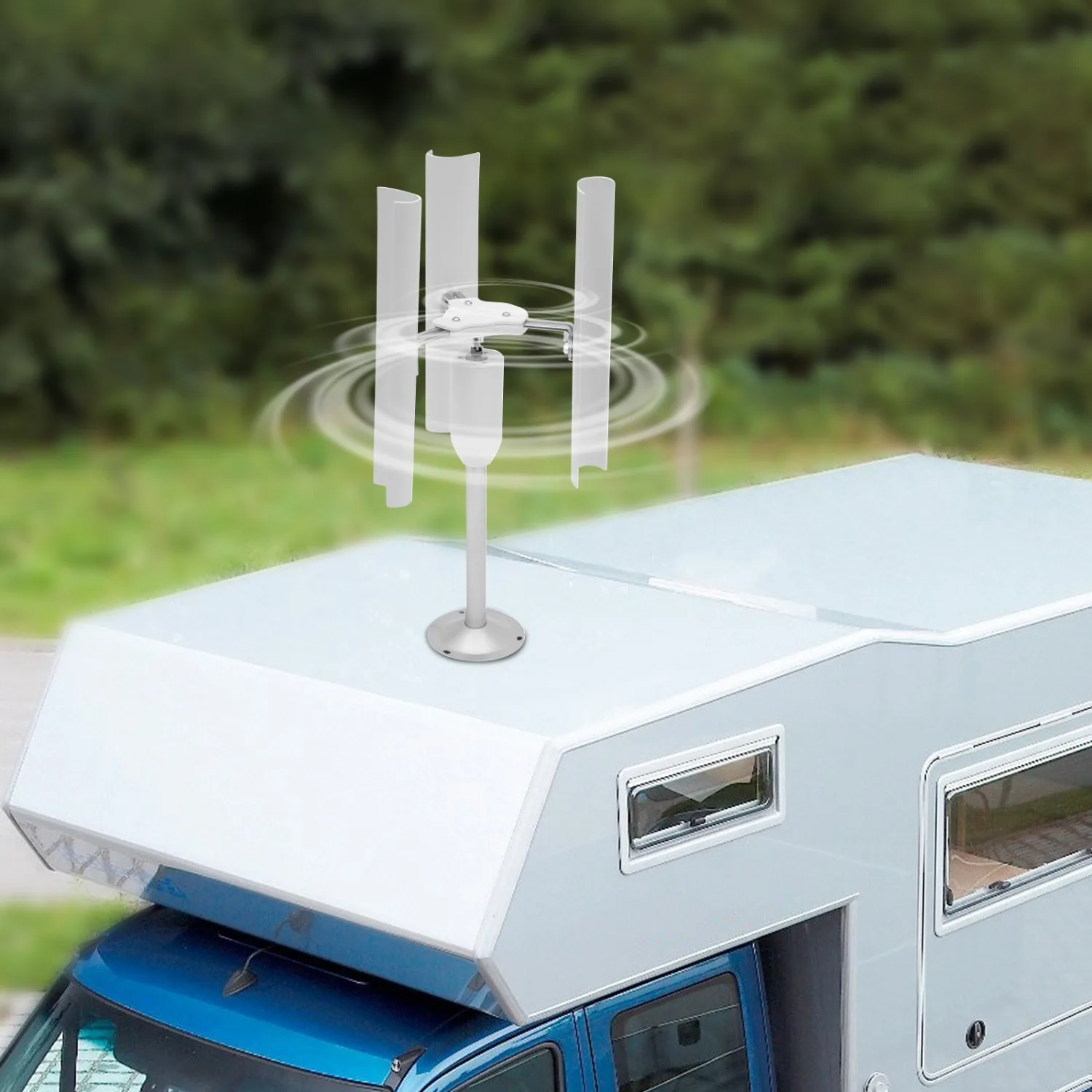 

12V 30W Micro Vertical Wind Turbine Kit Three-Phase Permanent Magnet Generator, DIY Portable Vertical Axis Wind Turbine (White)