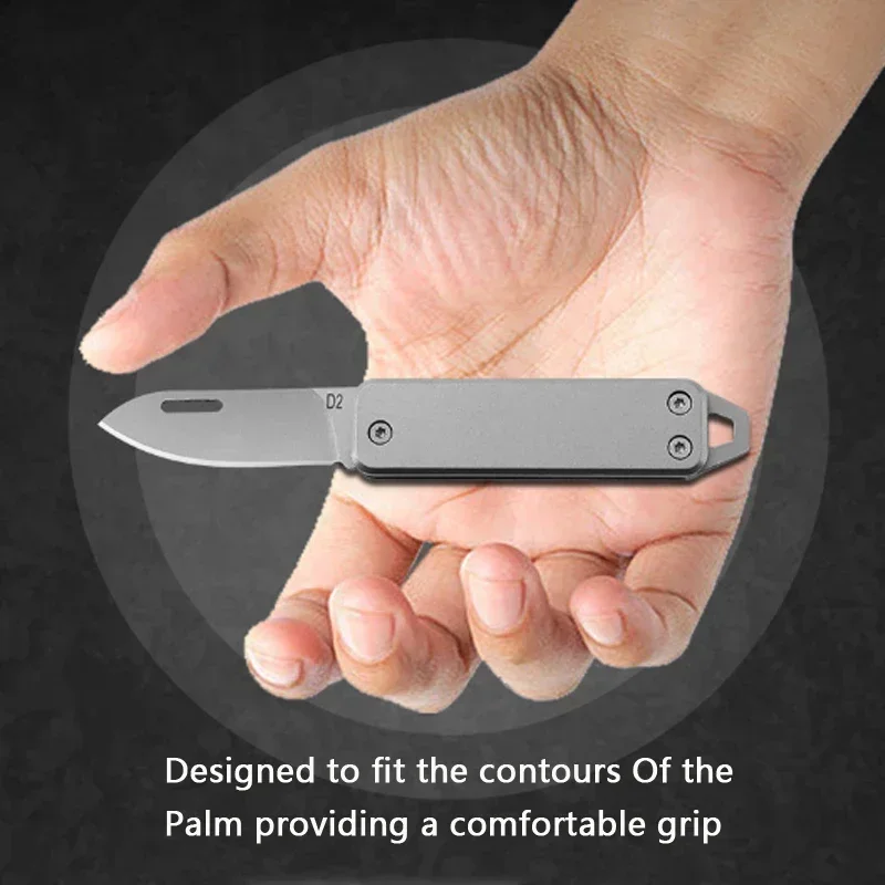 Portable Stainless Steel Household Melon and Fruit Multifunctional D2 Steel Folding Knife Alloy Key Knife Unboxing mini knife