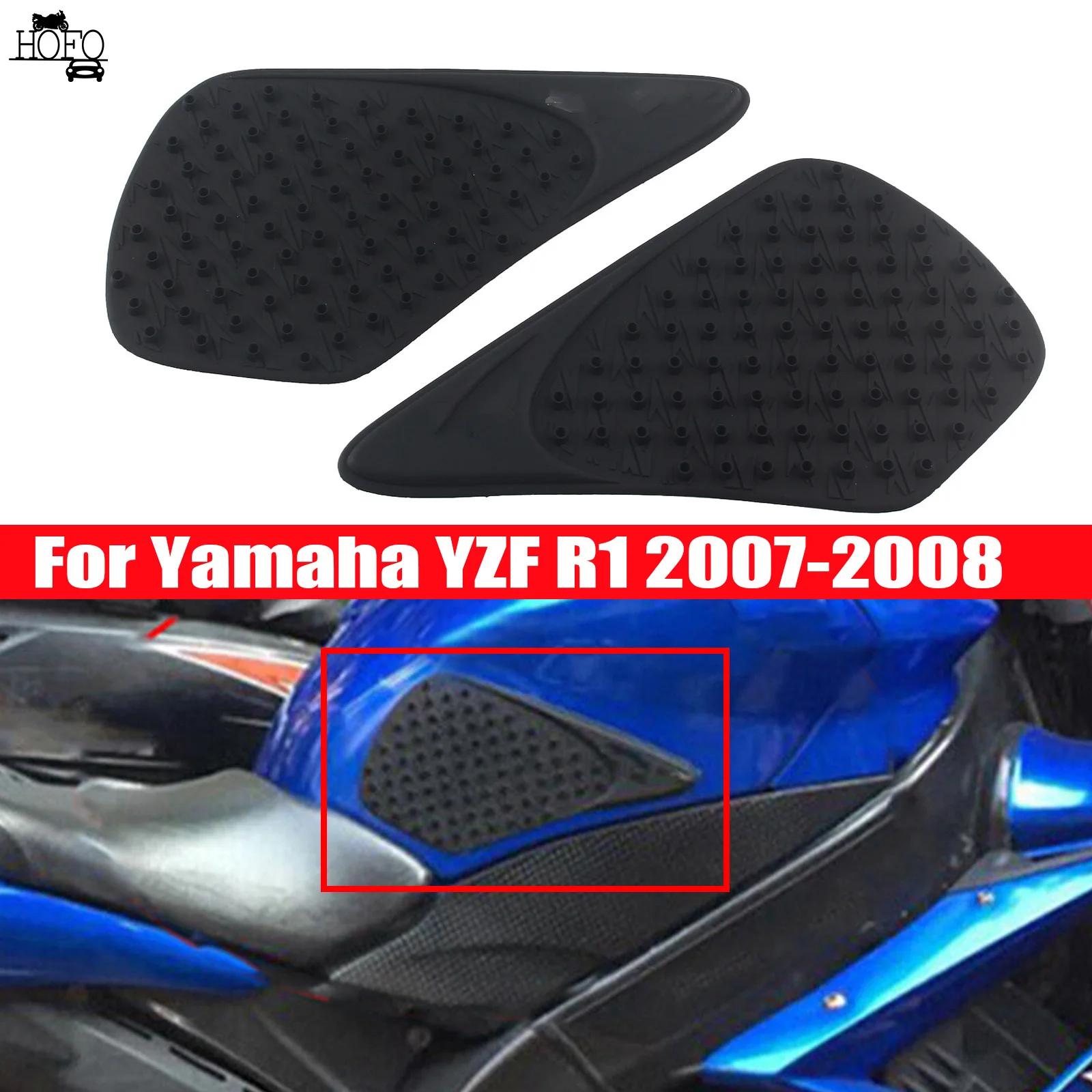 Tank Protector Pad Antislip Side Fuel Sticker For Yamaha YZFR1 YZF R1 2007-2008