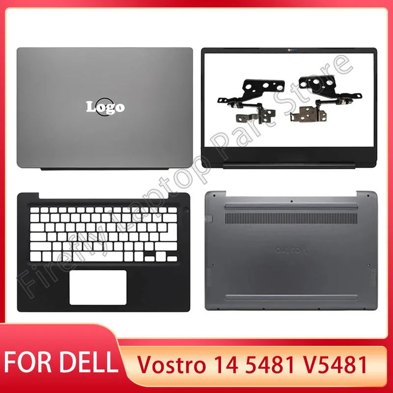 New For DELL Vostro 14 5481 V5481 Laptop LCD Back Cover Front Bezel Palmrest Bottom Case Hinges 02DYXK 04Y3M8 0PTXV1 0YHFFH Gray