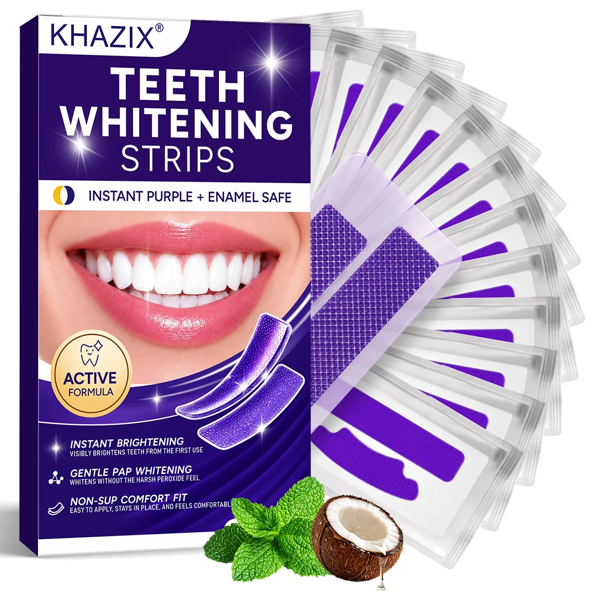 1/7 Pairs Teeth Whitening Strips for Whiter-Looking Smile, Flexible Tooth Strips Easy to Apply for Daily Cosmetic Care