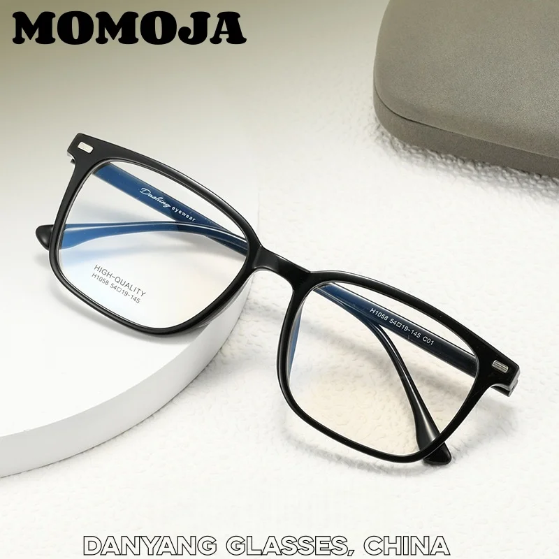 

MOMOJA Square Optical Glasses Large Frame New 2025 TR90 Eyewear Non-Prescription Clear Lens Eyeglasses H1058L