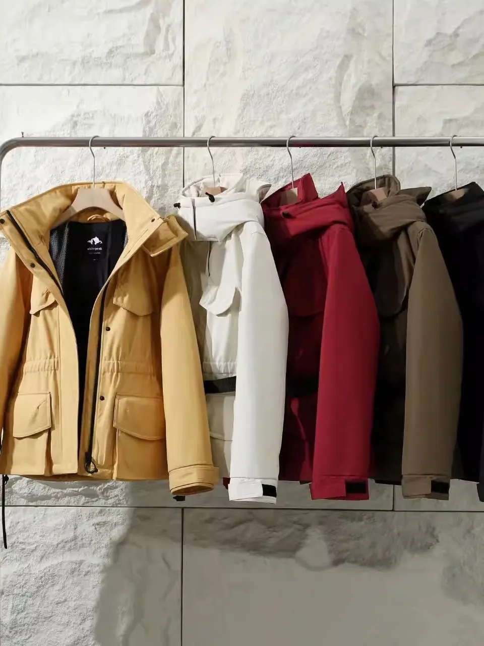 

Warm Padded Coat Women's Thiened Nine-Ten Goose down Tee-Proof Four-Sided Elastic Waist Hooded Winter Clothes