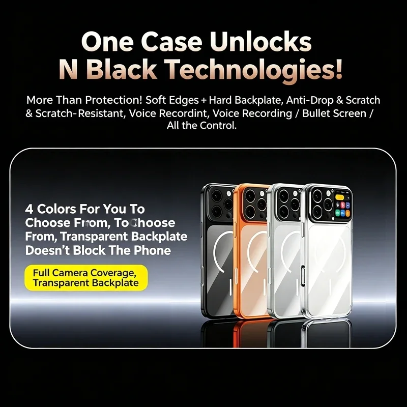 Intelligent Screen Phone Protective Case for Taking Photos, Recording, Playing Games App, Online Real-time Viewing of Photos