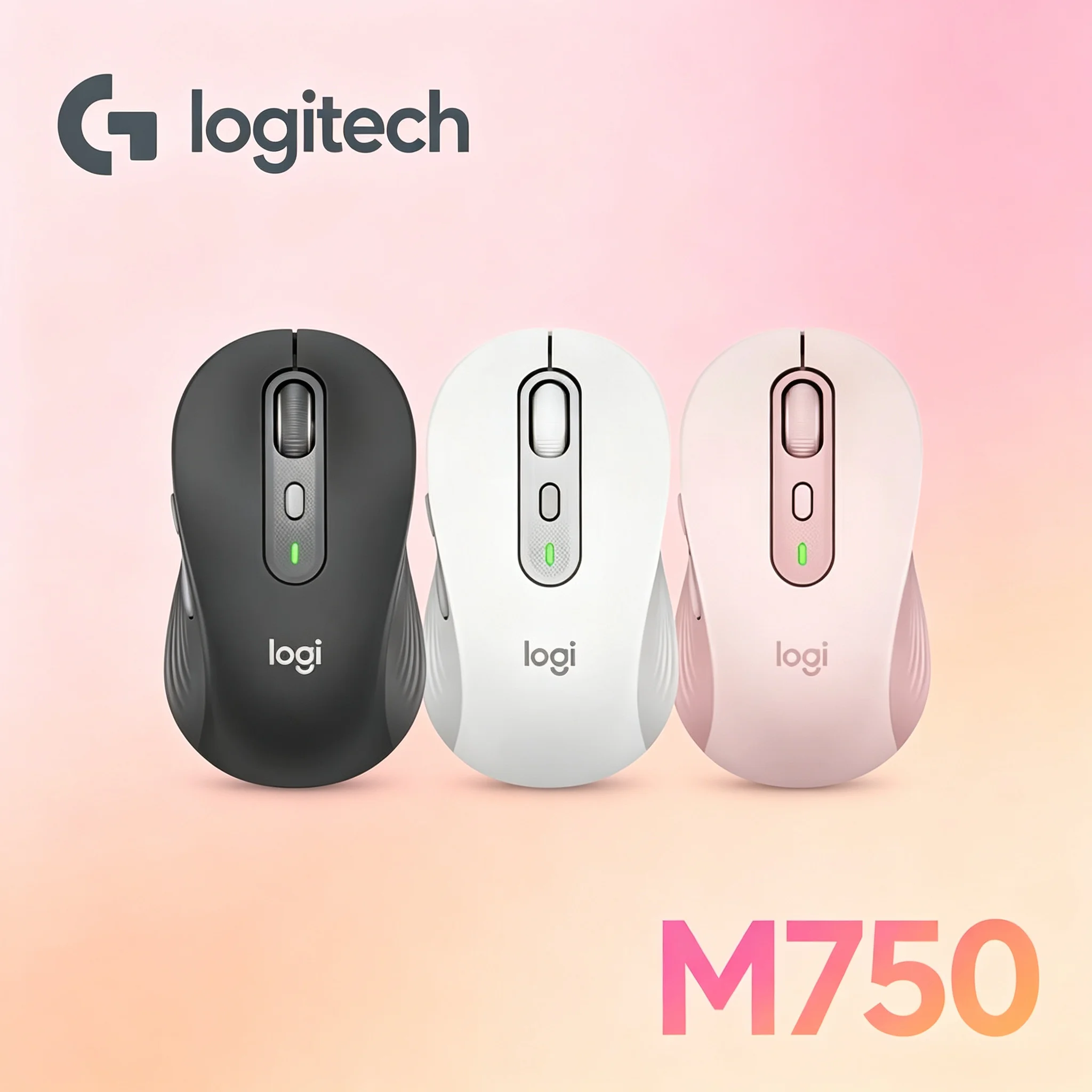 Logitech M750 Logi‑Bolt USB Receiver Wireless Mouse,Dual‑Mode Bluetooth Connection,Silent Click Ergonomic 4000 DPI Mice For Desk