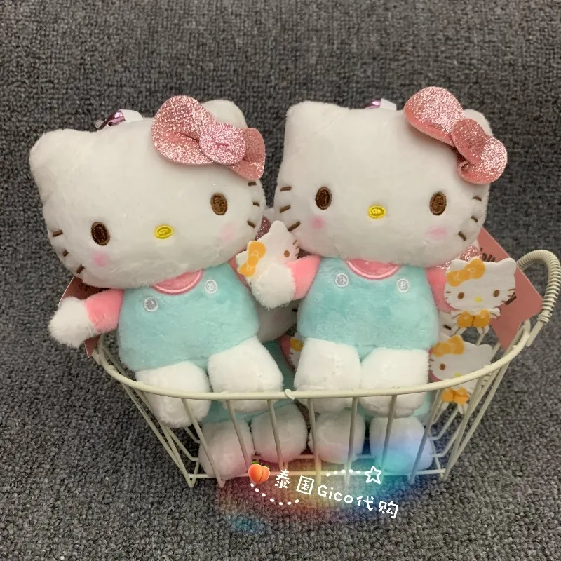 القوس التعادل مرحبا كيتي الدب المعانقة دمية المفاتيح قلادة كيتي الزخرفية سحر سانريو الكرتون أنيمي ألعاب من نسيج مخملي للفتيات هدية