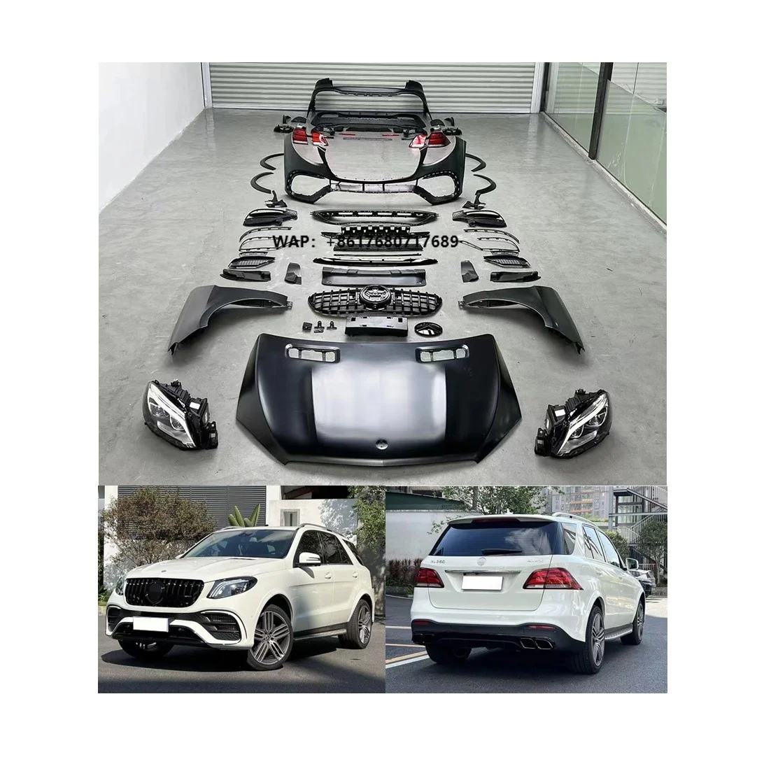 Full Set Front Rear Bumper W166 ML Bodykit for Benz Car M-Class ML W166 Upgrade to GLE 63 Body Kit