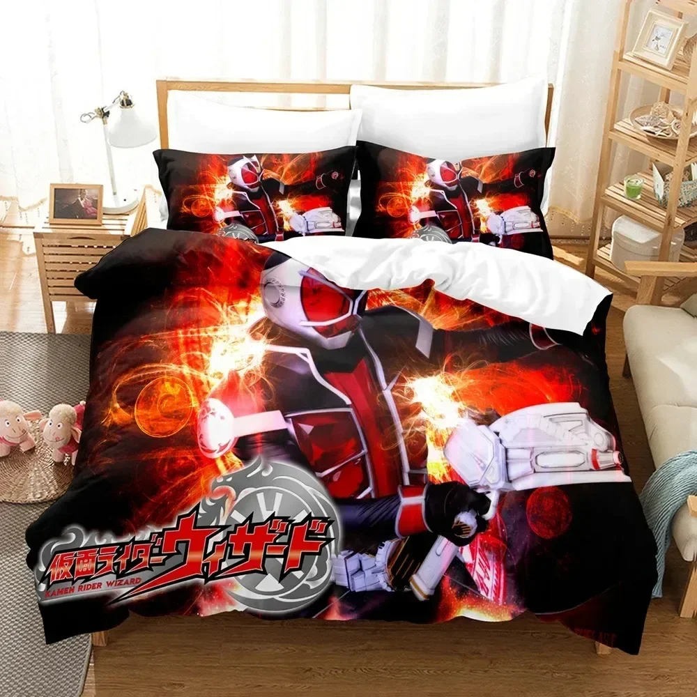 Kamen Rider Bedding Set For Bedroom Soft Modern Bedspreads Comefortable Kids Duvet Cover Quilt Cover And Pillowcase