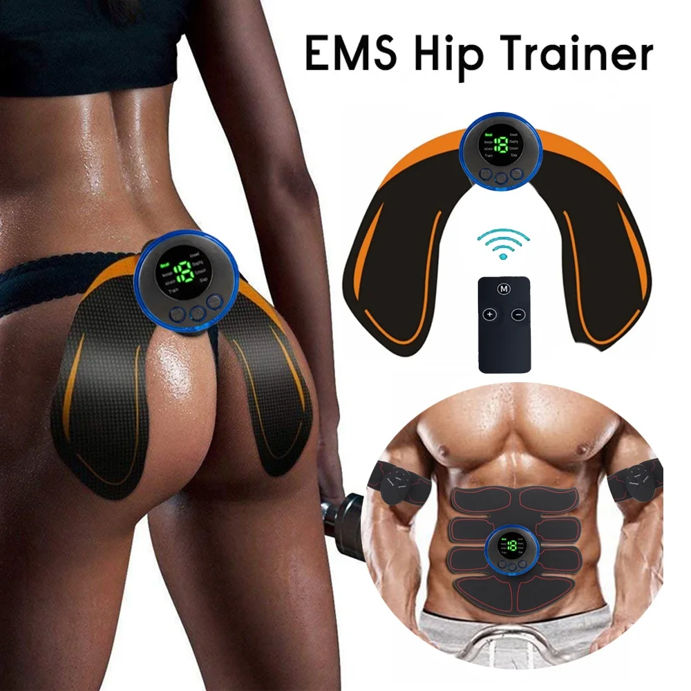 

USB Rechargeable EMS Muscle Stimulator Hip Trainer Abdominal ABS Stimulator Fitness Body Slimming Massager Weight Loss Slimming